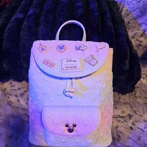 Loungefly Disney Quilted Cream Backpack